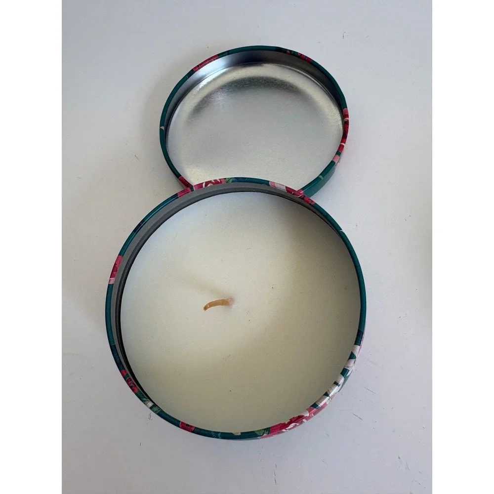 The Pioneer Woman Melon & Mint Scented Candle 4.95oz Floral Tin Unused